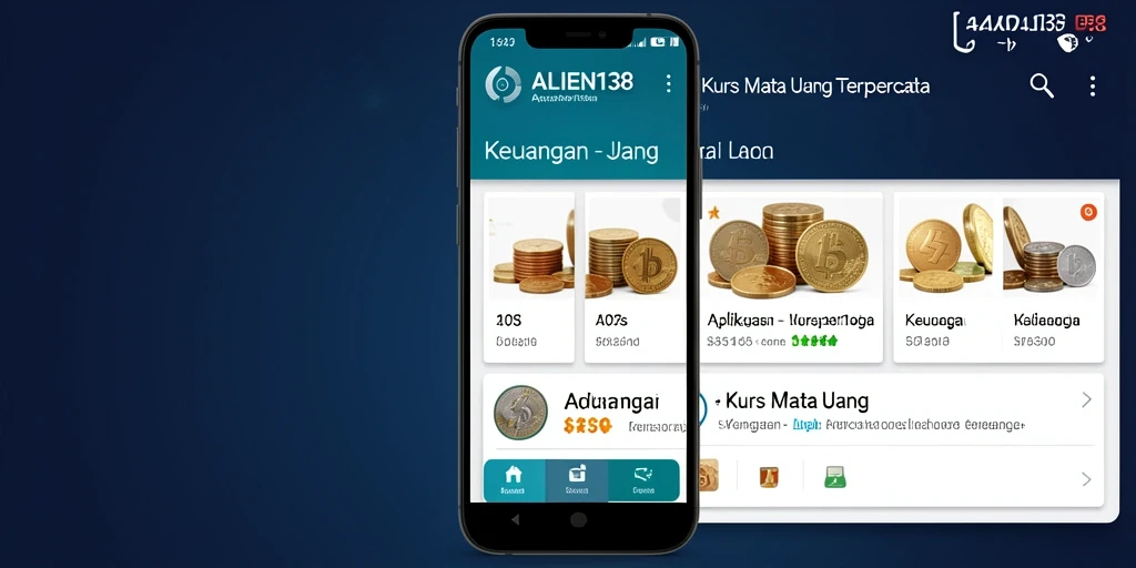 Screenshot ALIEN138 menampilkan antarmuka Kurs Mata Uang yang modern.