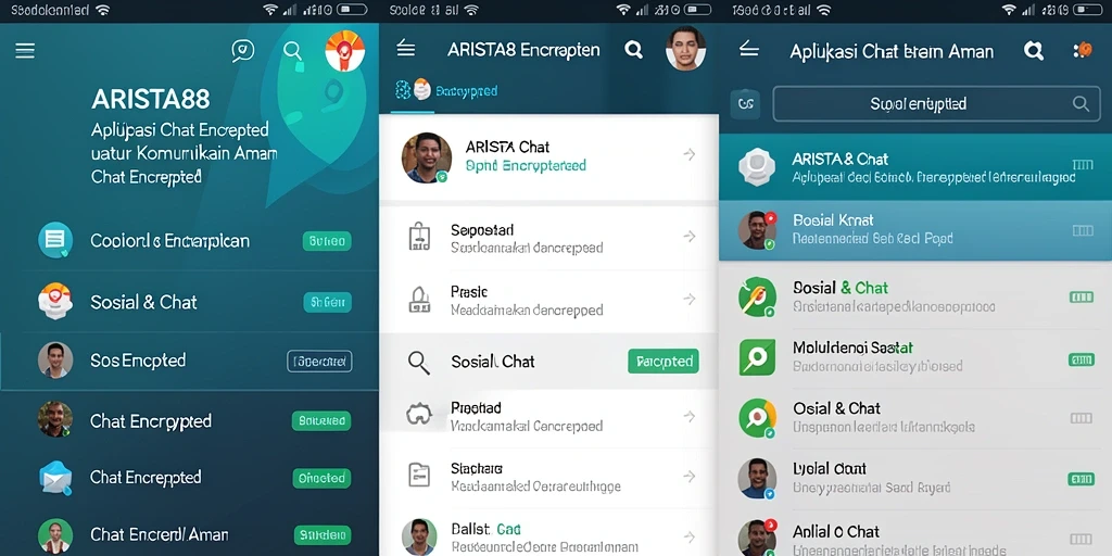 Antarmuka ARISTA88 yang menampilkan fitur Chat Encrypted dengan jelas.