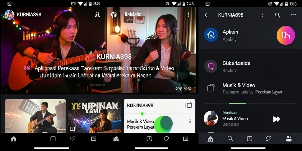 Tampilan antarmuka perekaman layar KURNIA898 yang user-friendly.