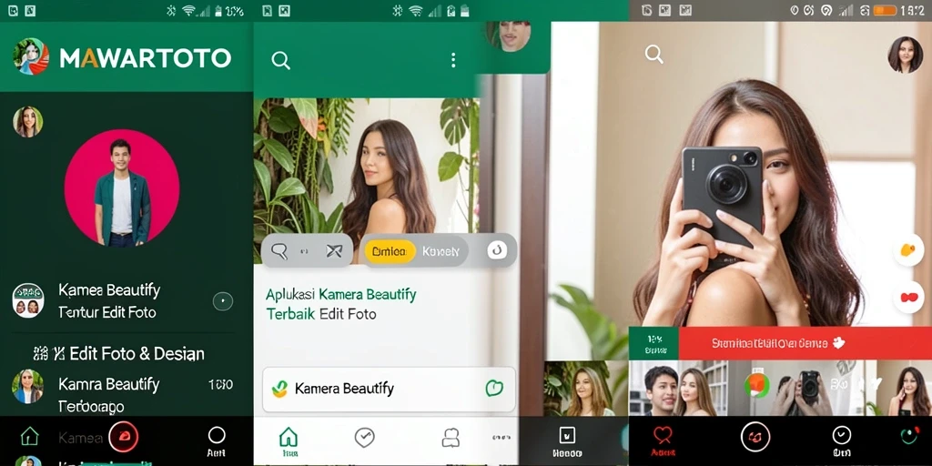 Tampilan antarmuka MAWARTOTO yang modern dan fungsional untuk Kamera Beautify.