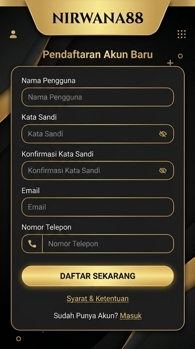 Tampilan halaman daftar nirwana88
